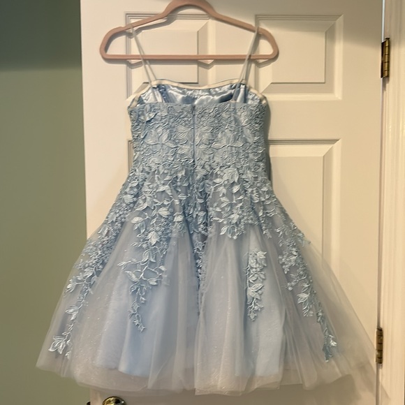 Light blue strapless party dress - Picture 3 of 4